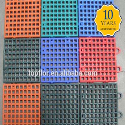 Outdoor sports pvc interlocking plastic floor tiles